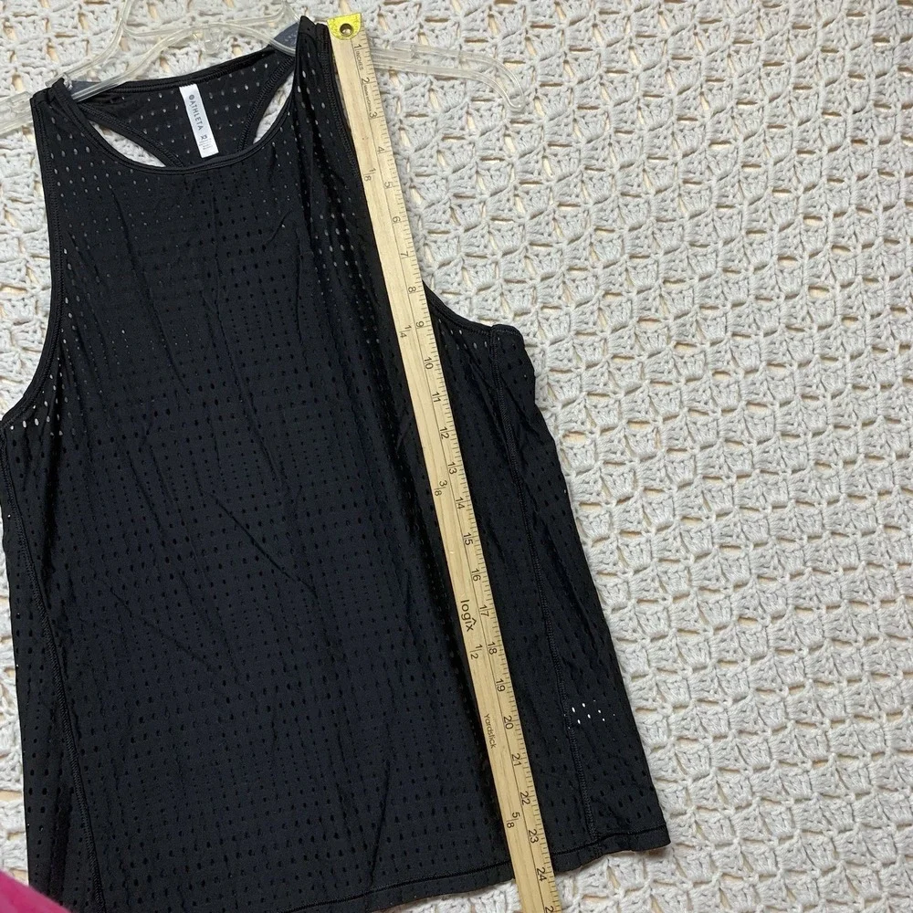 Athleta Tank Top Womens Size XS Black Oval Laser Cut Razor‎ Back Run Gym